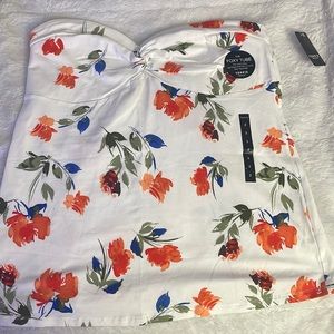 Torrid White Floral Tank Top